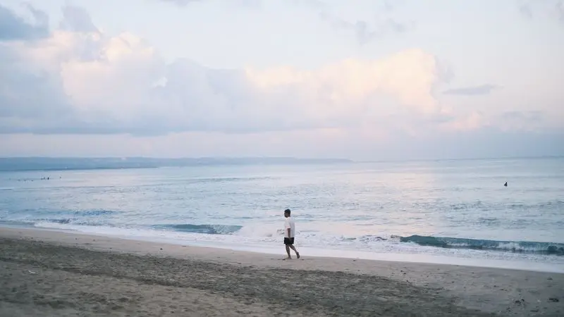 Bali beach club at sunset
