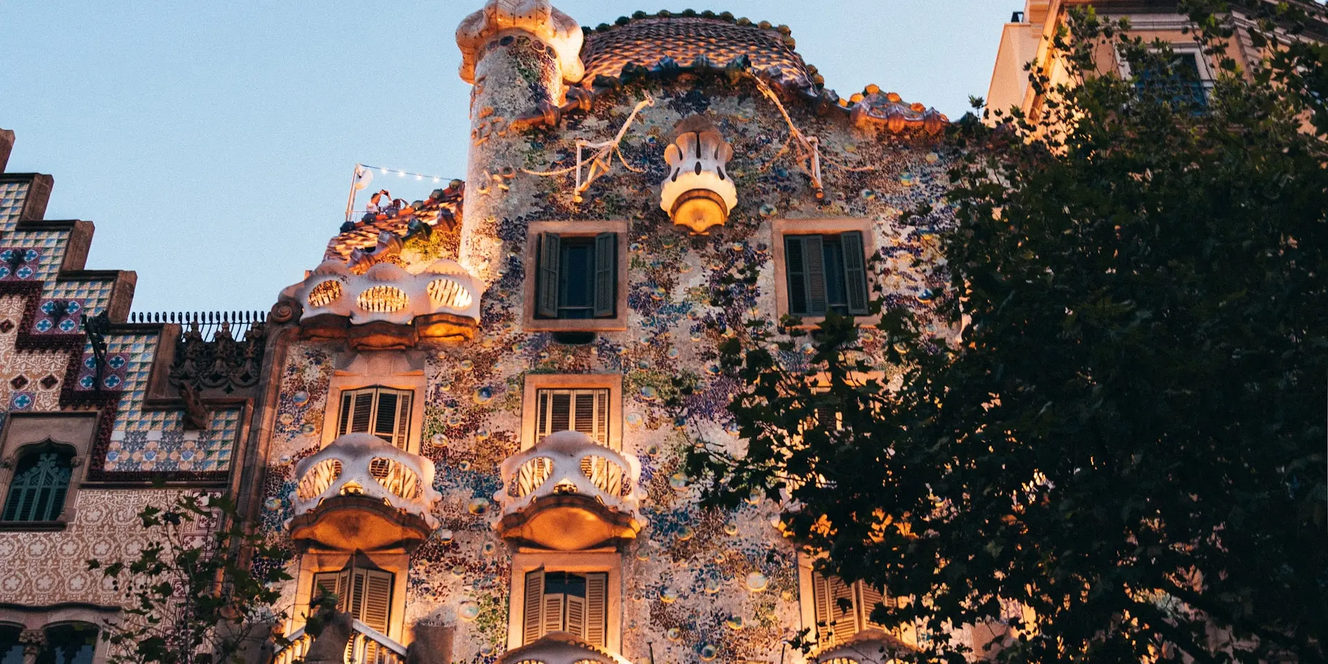 Barcelona cityscape with Sagrada Familia and Mediterranean coast