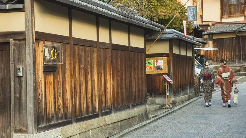 Gion district traditional architecture in Kyoto